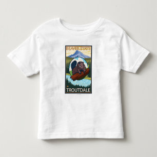 T-shirt Pour Les Tous Petits Castor et capot de Mt. - Troutdale, Orégon