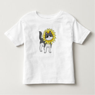 T-shirt Pour Les Tous Petits Cat with sunflower