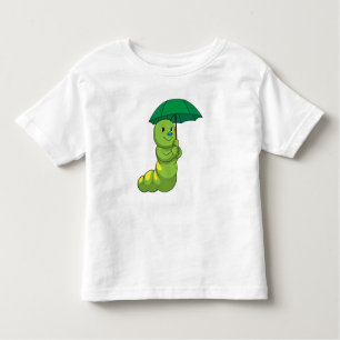 T-shirt Pour Les Tous Petits Caterpillar à la pluie avec parapluie