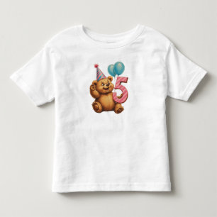 T-shirt Pour Les Tous Petits Célébration d'anniversaire d'un ours en peluche mi