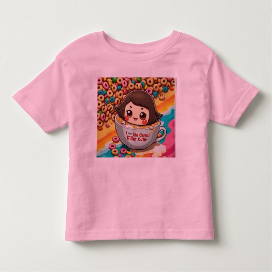 T-shirt Pour Les Tous Petits #CerealKillerCutieVibes-luckycharmpinkmagic (Devant)