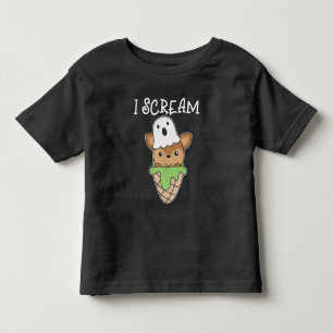 T-shirt Pour Les Tous Petits Cerf Halloween Ghost I Scream Ice Cream Pun