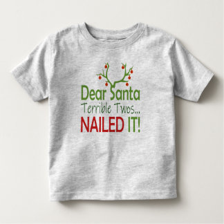 T-shirt Pour Les Tous Petits C'est drôle, Cher Père Noël, terrible, deux fois c