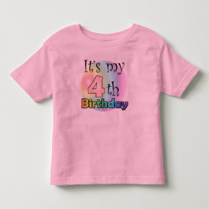 T-shirt Pour Les Tous Petits C'est mon 4ème anniversaire (fille)