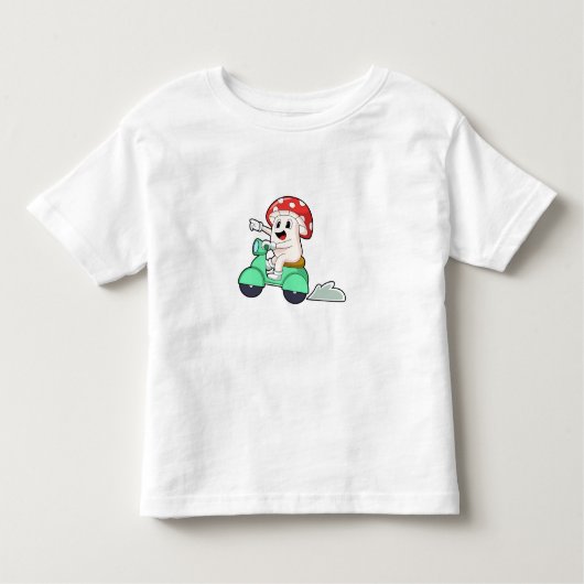 T-shirt Pour Les Tous Petits Champignon comme motard avec Scooter.PNG (Devant)