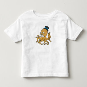 T-shirt Pour Les Tous Petits Chapeau de gentleman pieuvre