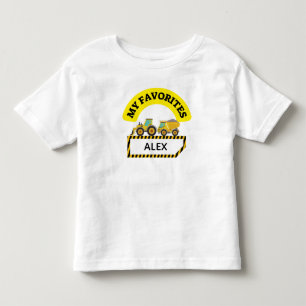 T-shirt Pour Les Tous Petits Chariot de voiture de construction nom personnalis