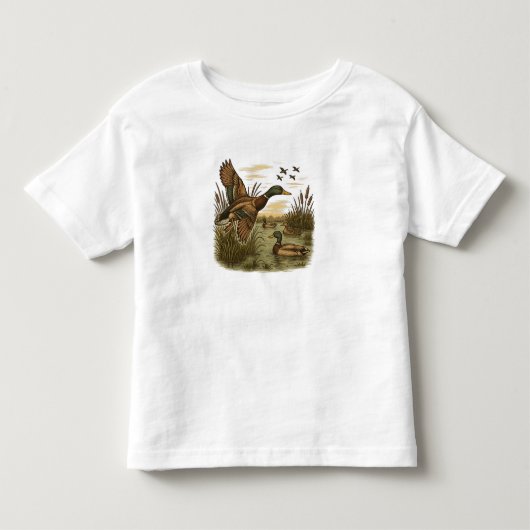 T-shirt Pour Les Tous Petits Chasse-Rétro-Vol-Caner-Colvert (Devant)