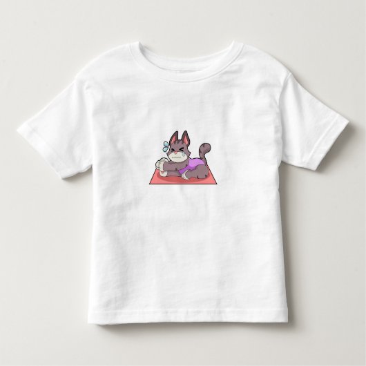 T-shirt Pour Les Tous Petits Chat à Yoga Fitness (Devant)