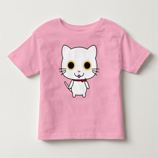 T-shirt Pour Les Tous Petits Chat anthropomorphique blanc (Devant)