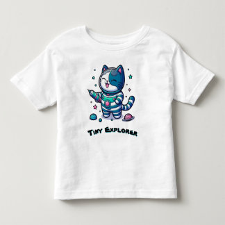 T-shirt Pour Les Tous Petits 🚀 Chat Astronaute de l'Espace Mignon 🐱