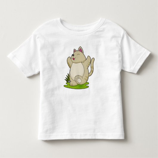 T-shirt Pour Les Tous Petits Chat au Yoga (Devant)