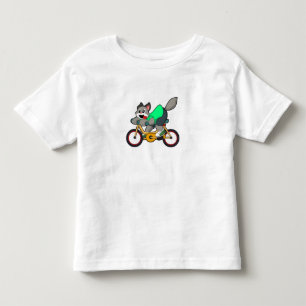 T-shirt Pour Les Tous Petits Chat avec bicyclette