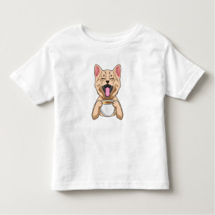 T-shirt Pour Les Tous Petits Chat avec tasse de café