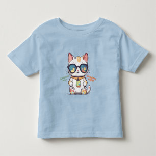 T-shirt Pour Les Tous Petits Chat d'été cool portant des lunettes de soleil