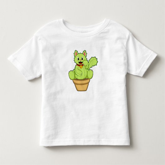 T-shirt Pour Les Tous Petits Chat en cactus (Devant)