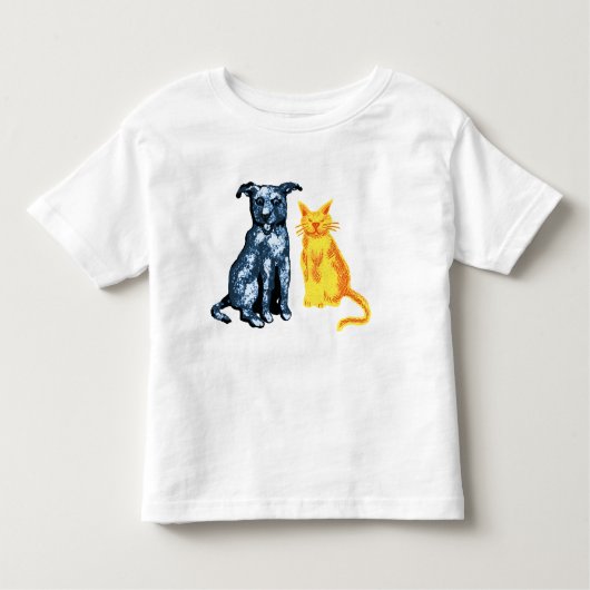 T-shirt Pour Les Tous Petits Chat et chien (Devant)