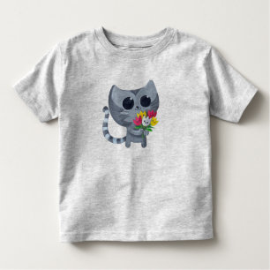 T-shirt Pour Les Tous Petits Chat et fleurs mignons de Kitty