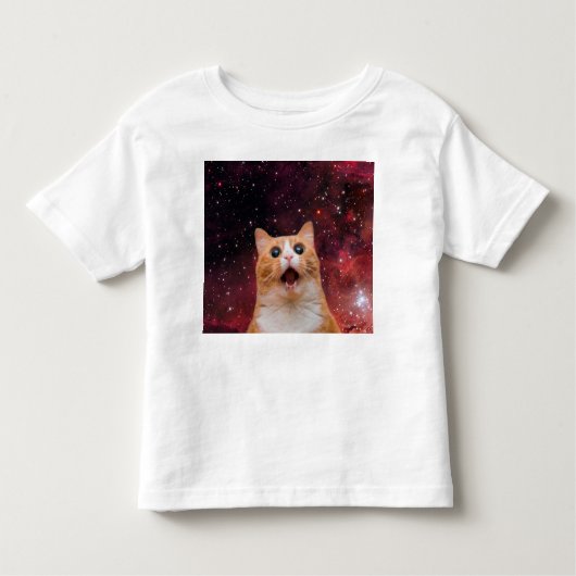 T-shirt Pour Les Tous Petits Chat spatial étonné (Devant)