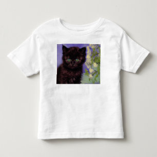 T-shirt Pour Les Tous Petits Chat Van Gogh avec fleurs blanches