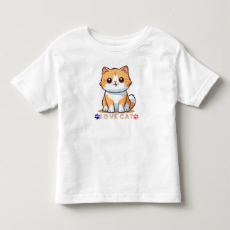T-shirt Pour Les Tous Petits Chaton de dessin animé mignon d'amour – Kitty Kawa