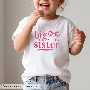 T-shirt Pour Les Tous Petits Chemise appariée Grande Sœur Arc Rose
