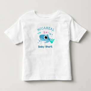 T-shirt Pour Les Tous Petits Chemise bleue personnalisée requin pour bébé