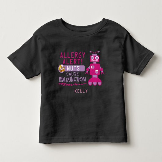 T-shirt Pour Les Tous Petits Chemise d'alerte aux allergies aux noix pour fille (Devant)