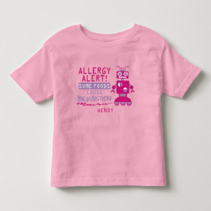 T-shirt Pour Les Tous Petits Chemise d'alerte d'allergie alimentaire pour robot