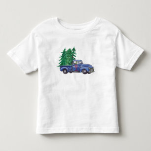 T-shirt Pour Les Tous Petits Chemise d'Anniversaire Bleue Camion Arbre