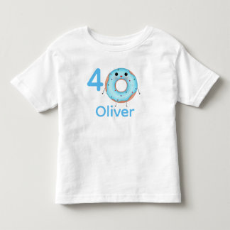 T-shirt Pour Les Tous Petits Chemise d'anniversaire Donut personnalisée avec no