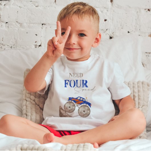 T-shirt Pour Les Tous Petits Chemise de camion monstre à quatre vitesses