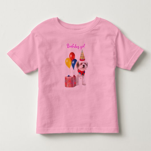 T-shirt Pour Les Tous Petits Chemise de chiot fille anniversaire (Devant)
