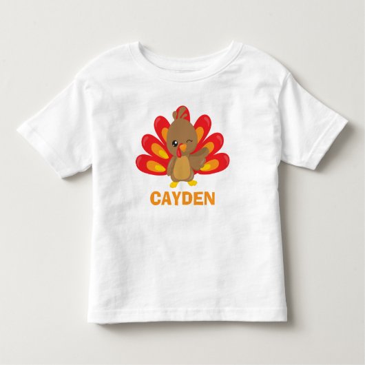 T-shirt Pour Les Tous Petits Chemise de dinde de Thanksgiving Dinde mignonne (Devant)