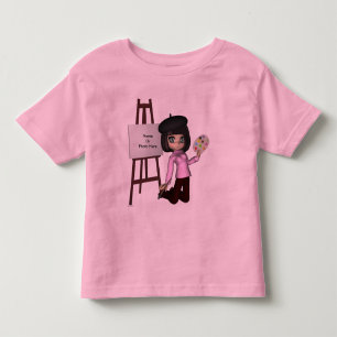 T-shirt Pour Les Tous Petits Chemise de l'artiste fille Easel