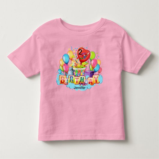 T-shirt Pour Les Tous Petits Chemise Filles Gateau d'anniversaire JOYEUX ANNIVE (Devant)