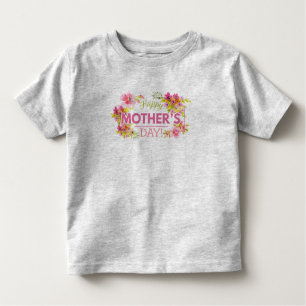 T-shirt Pour Les Tous Petits Chemise heureuse florale élégante du jour de mère