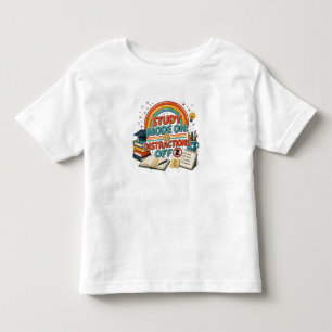 T-shirt Pour Les Tous Petits Chemise Mode Étude Activé, Distractions Désactivée