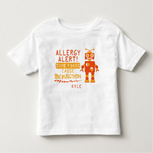 T-shirt Pour Les Tous Petits Chemise orange d'alerte d'allergie alimentaire de