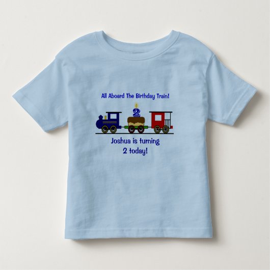 T-shirt Pour Les Tous Petits Chemise personnalisable de train d'anniversaire (Devant)