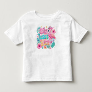 T-shirt Pour Les Tous Petits Chemise pour tout-petit fan de Jésus avec flamant