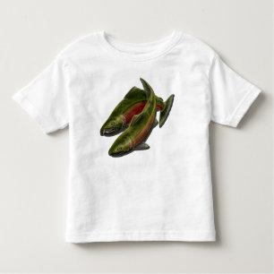 T-shirt Pour Les Tous Petits Chemise saumonée d'enfant en bas âge de pêcheur de