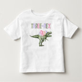 T-shirt Pour Les Tous Petits Chemise Trois-Rex Dinosaure Fille (Devant)