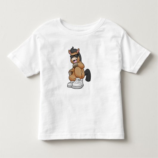 T-shirt Pour Les Tous Petits Cheval avec de grosses chaussures (Devant)
