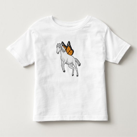 T-shirt Pour Les Tous Petits Cheval avec papillon (Devant)