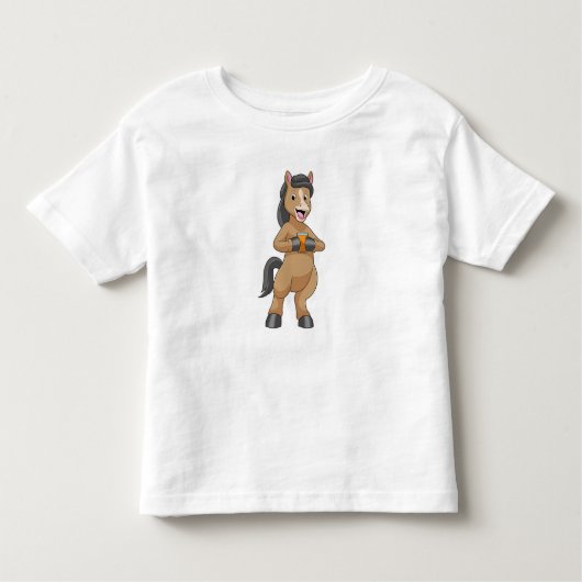 T-shirt Pour Les Tous Petits Cheval avec tasse de jus d'orange (Devant)