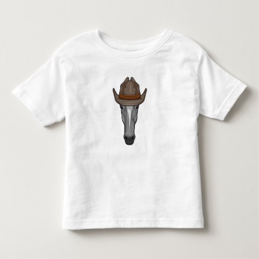 T-shirt Pour Les Tous Petits Cheval en Cowboy avec Chapeau (Devant)