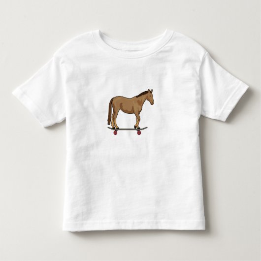 T-shirt Pour Les Tous Petits Cheval en patineur sur skateboard (Devant)