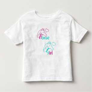 T-shirt Pour Les Tous Petits Cheval Girl en rose et turquoise