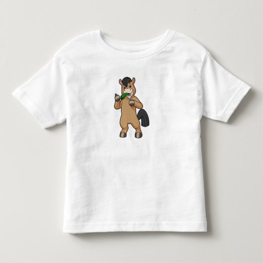 T-shirt Pour Les Tous Petits Cheval mangeant végétalien (Devant)